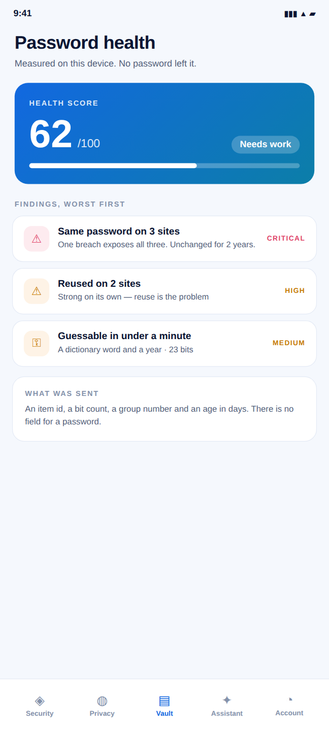Password health — NexGuard on Android